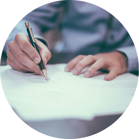 A man signing a remodeling contract.