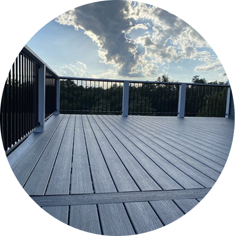 A beautiful third story deck in North Austin.