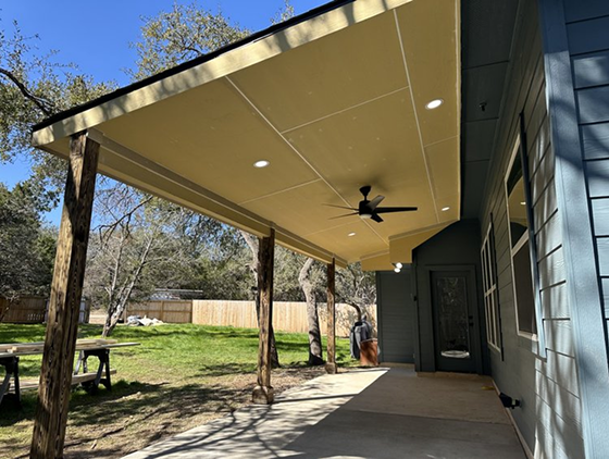 A patio cover remodel in progress.