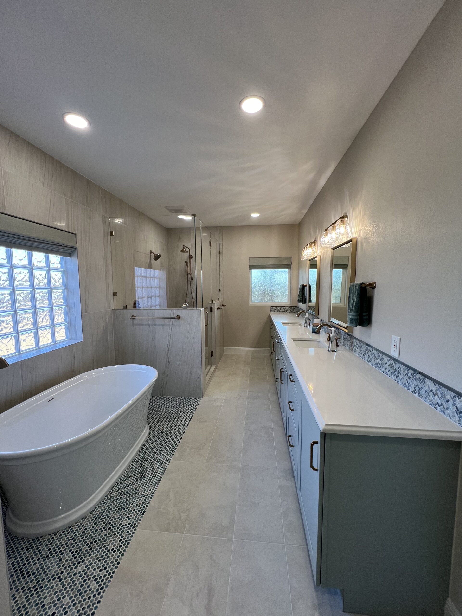 Beautiful master bathroom remodel in Georgetown, Texas.